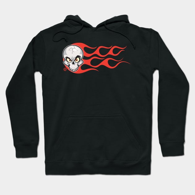 Flaming Side Skull Hoodie by Goin Ape Studios